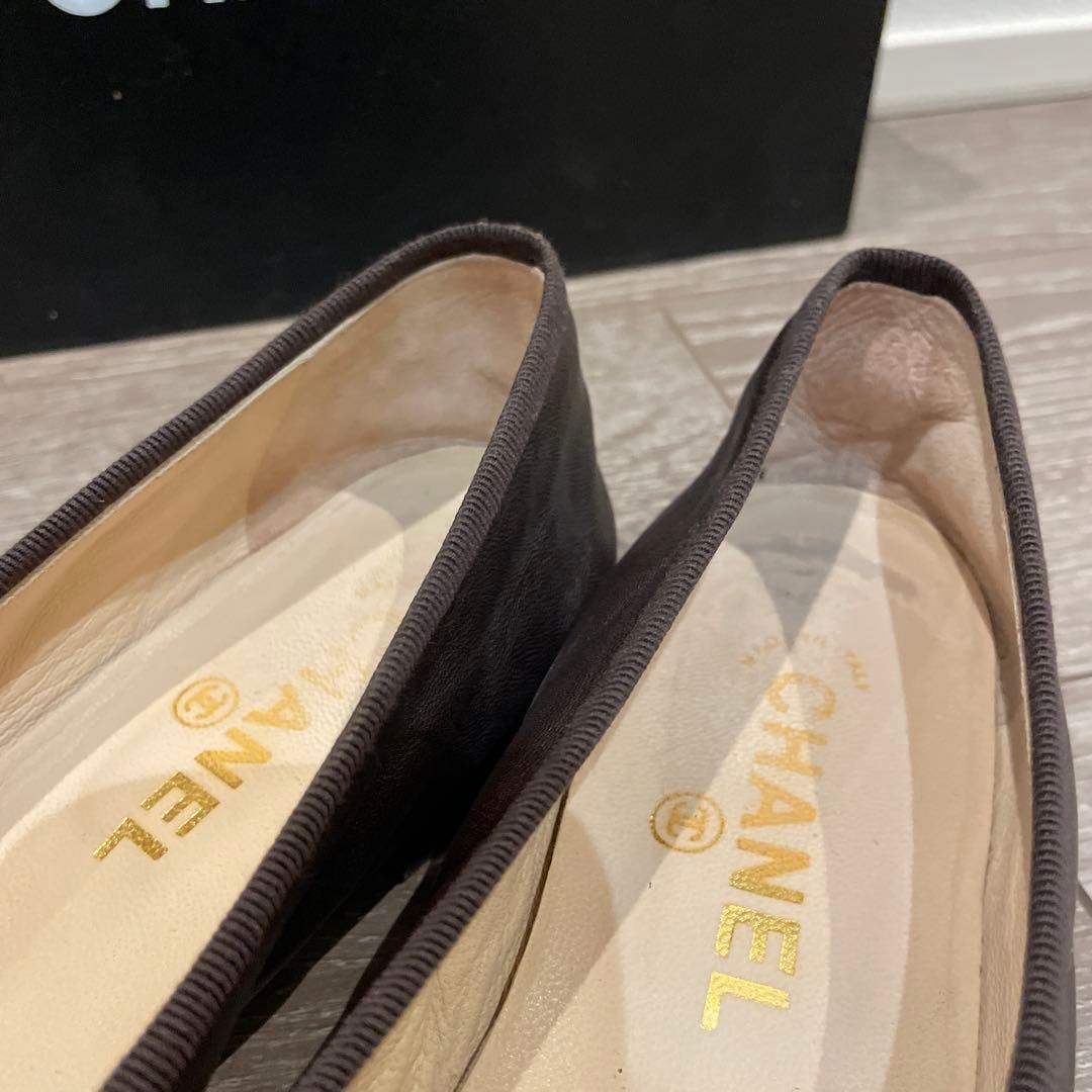 CHANEL バレエシューズ ブラウン/ブラック