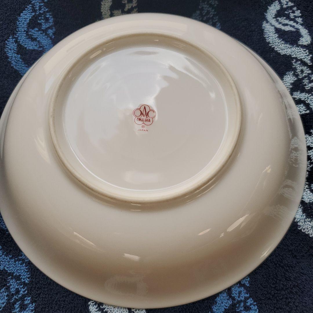 オールド大倉　大倉陶園　ゴールドライン　皿　8枚　OKURA 白磁　金彩