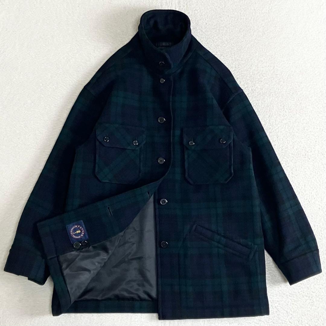 FUKUZO フクゾー　カーコート　ウールジャケット　ブラックウォッチ　L