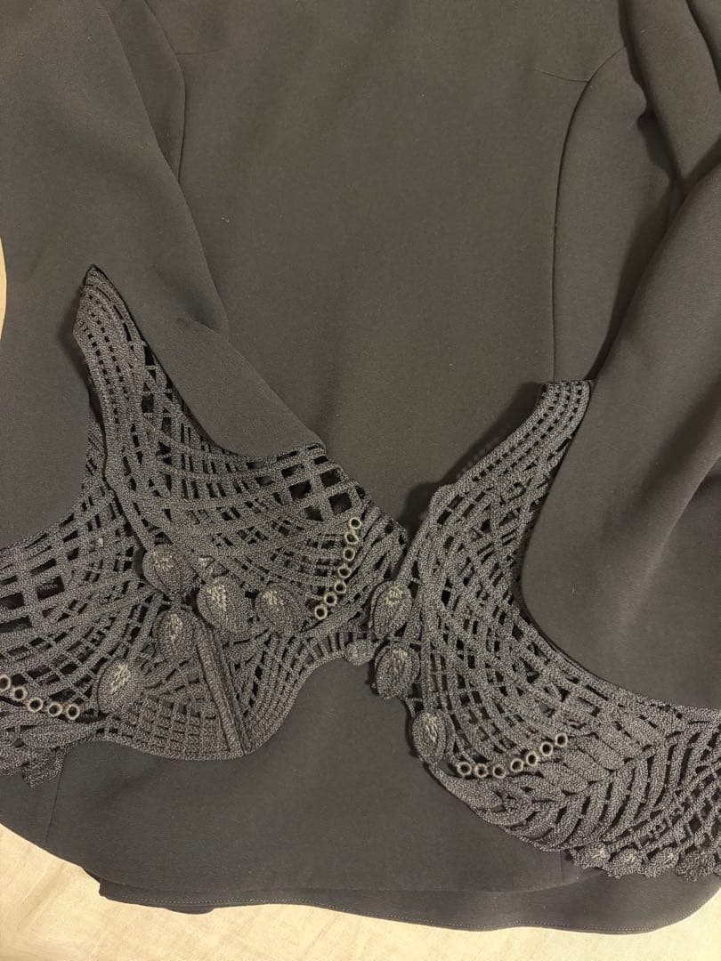 mame kurogouchi マメクロゴウチ レース カフス ブラウス 黒