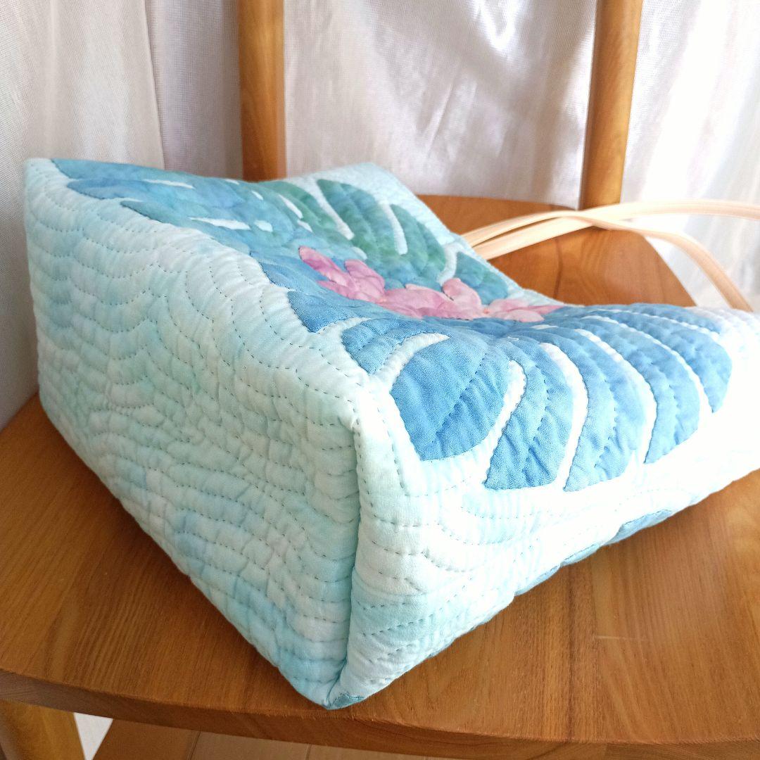 ハワイアンキルト　バッグ　モンステラ