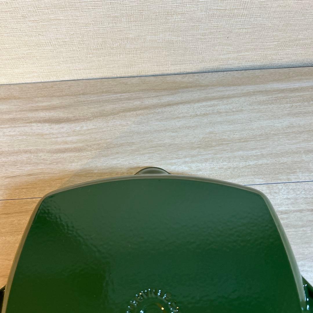 ルクルーゼ　スクエア　スキレット　グリルパン　グリル　26cm グリーン