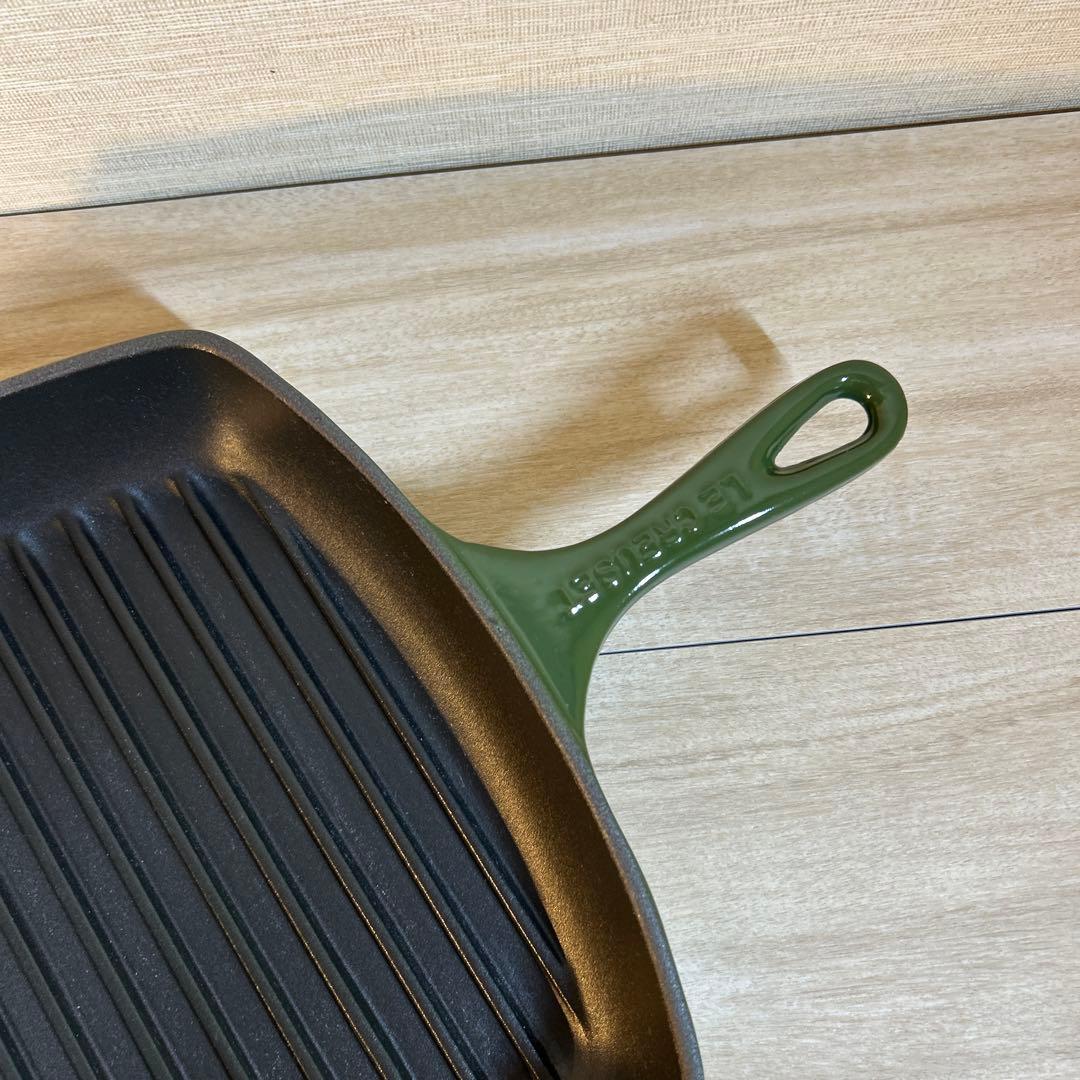 ルクルーゼ　スクエア　スキレット　グリルパン　グリル　26cm グリーン