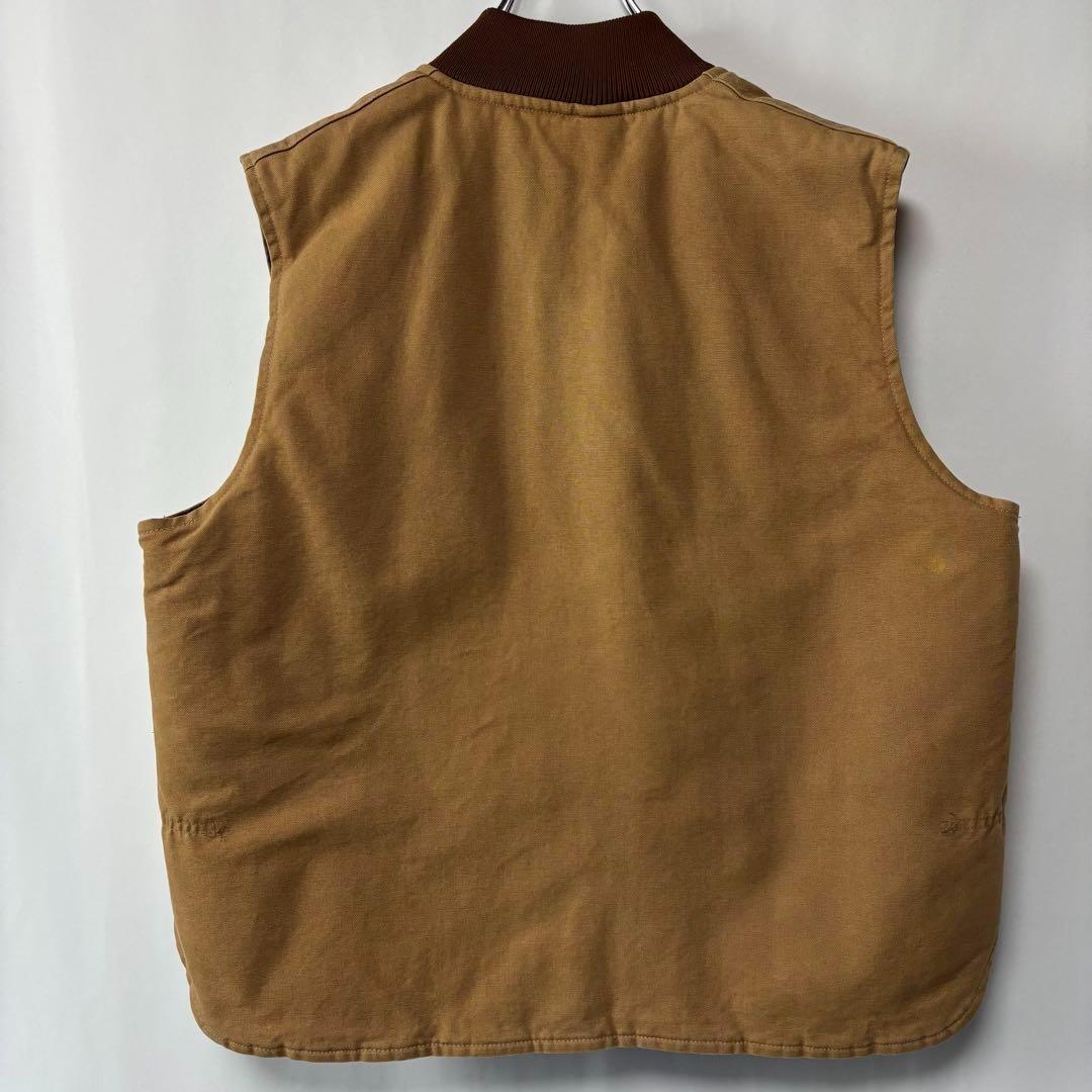 USA製　カーハート　ダックベスト　ブラウン　2XL　キルティングライナー　古着