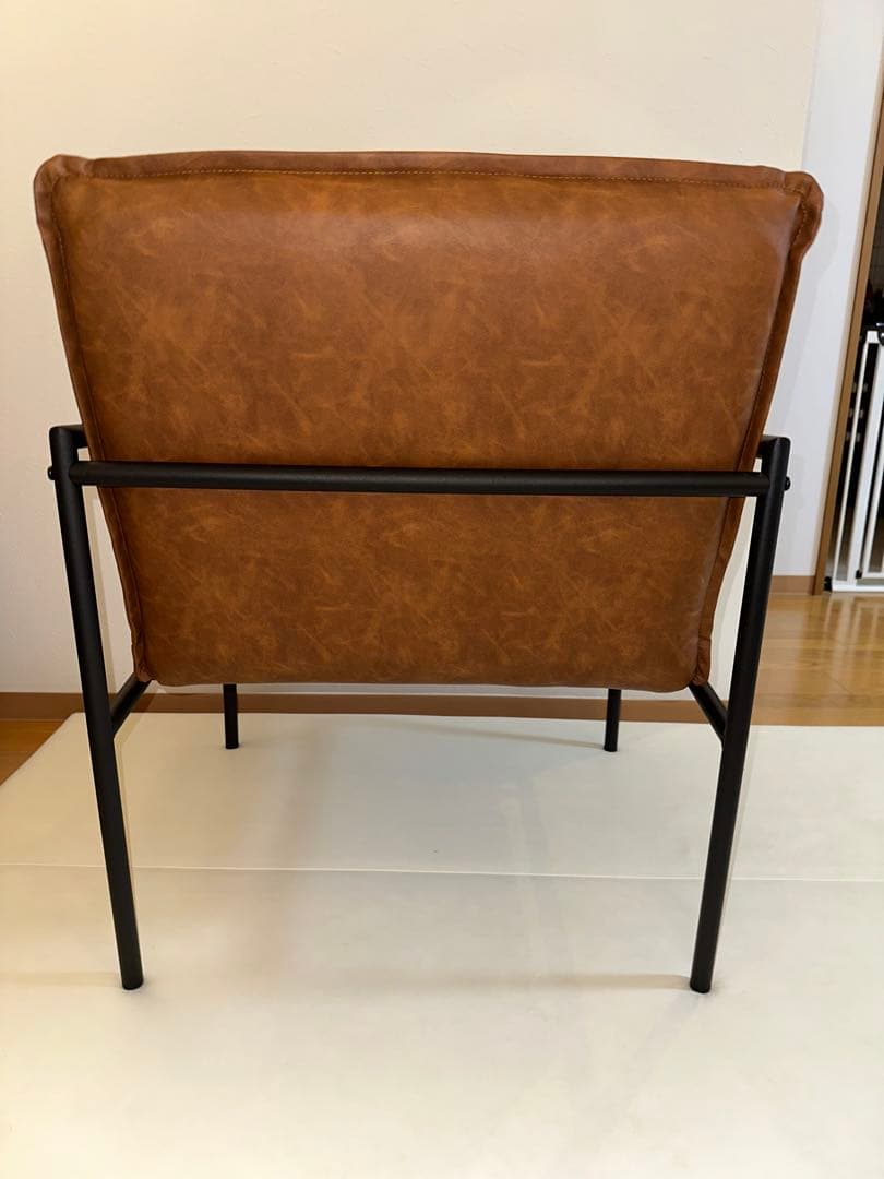 ブラウン 合成皮革 1人掛けソファ