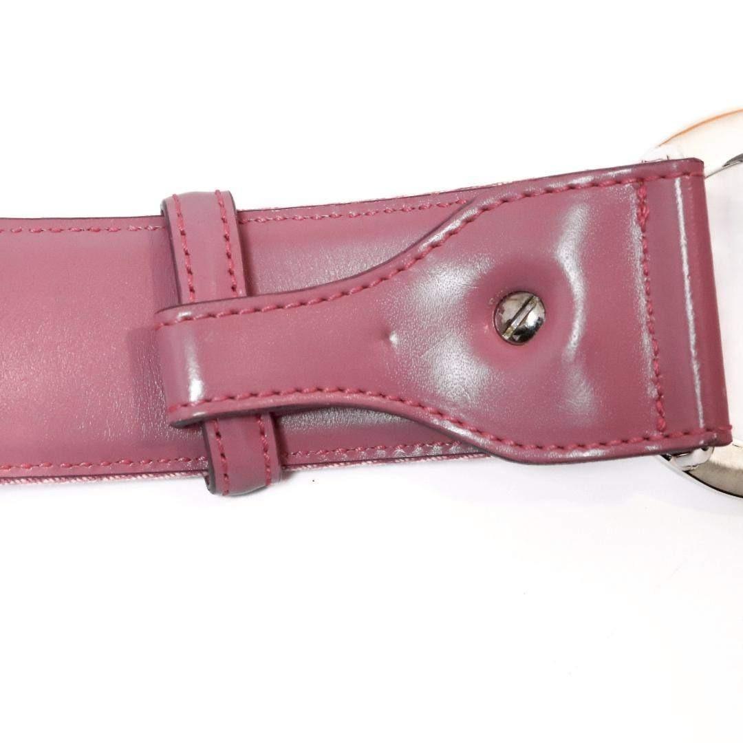 BVLGARI ロゴマニア ベルト ピンク 77cm±2.5 幅4cm 1083