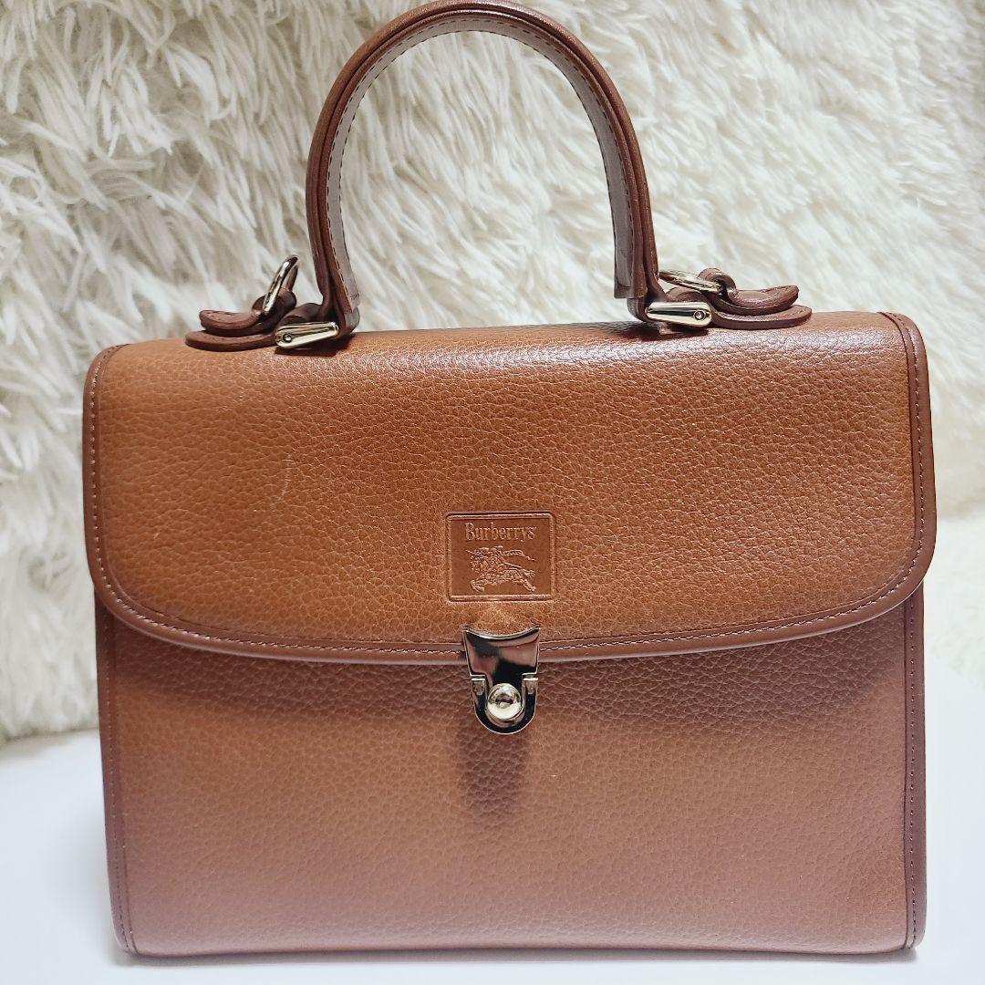 バーバリー ハンドバッグ フォーマルバッグ レザー ロゴ ゴールド金具 チェック