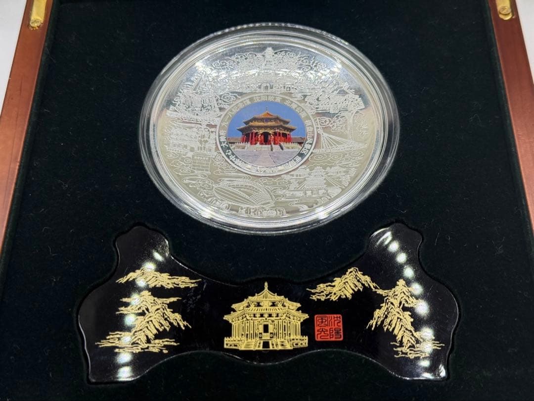 銀製 天壇デザイン皿 証明書付き