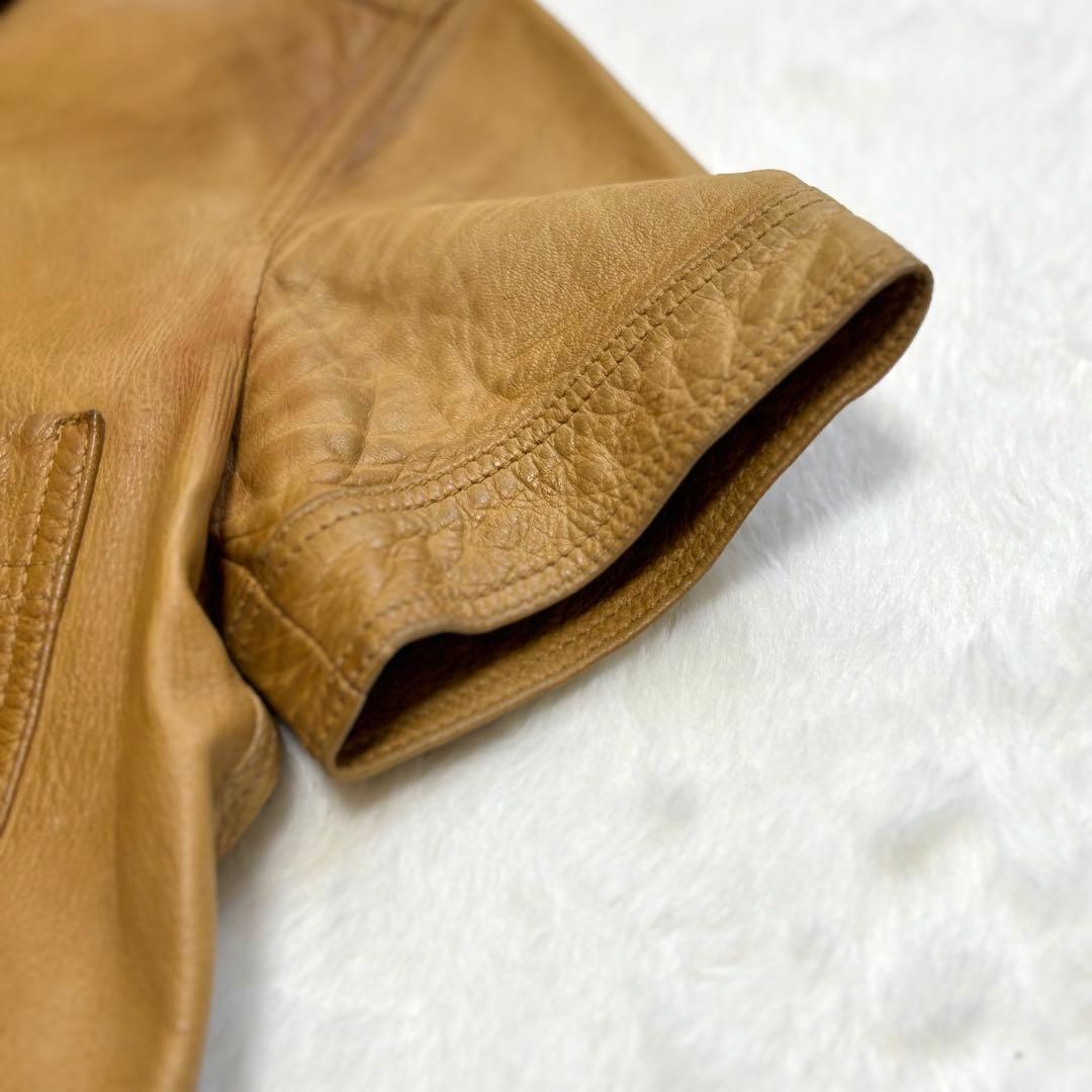 PRADA プラダ ヴィンテージ アーカイブ レザーシャツ キャメル カーフ