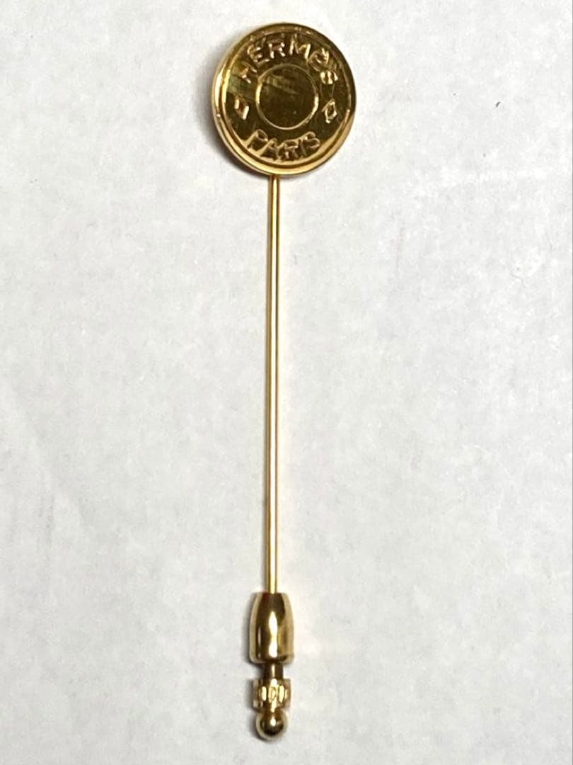 良品　HERMES エルメス セリエ ピンブローチ ピンバッジ ゴールド 箱付き