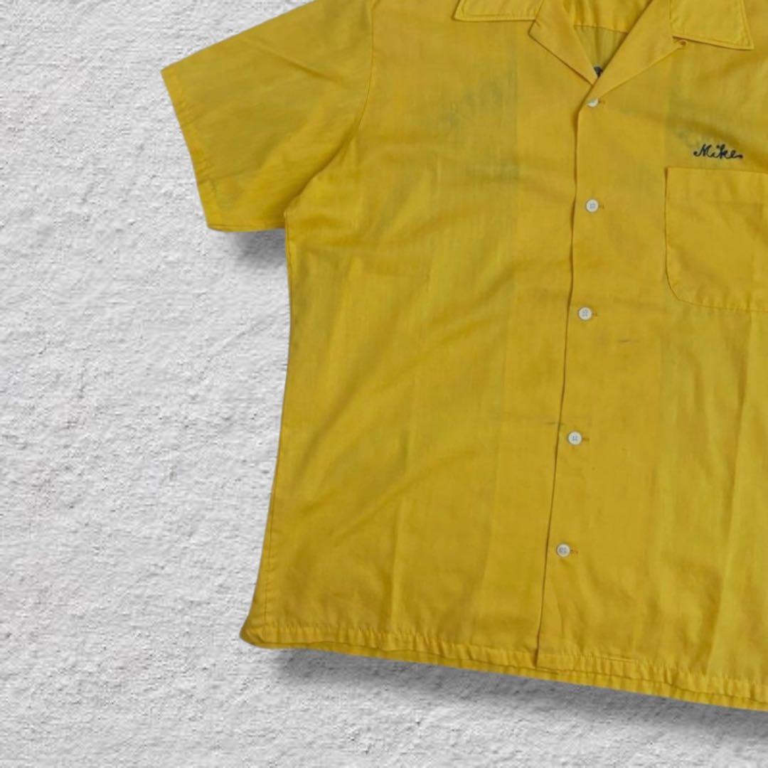 ヒルトンボーリングシャツ開襟70sUSA製チェーンステッチvintage古着