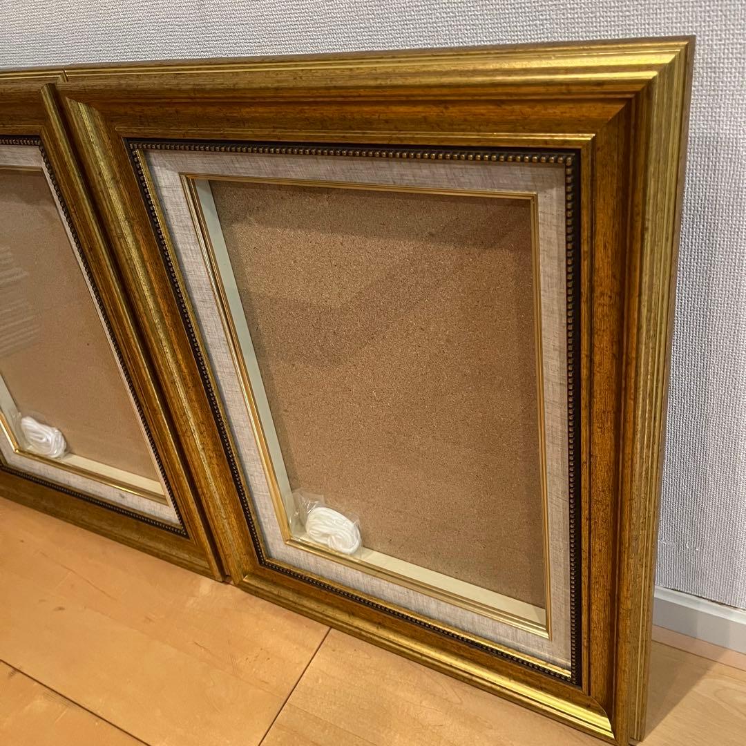 【新品】油彩額縁 F4号 ゴールド 2個セット