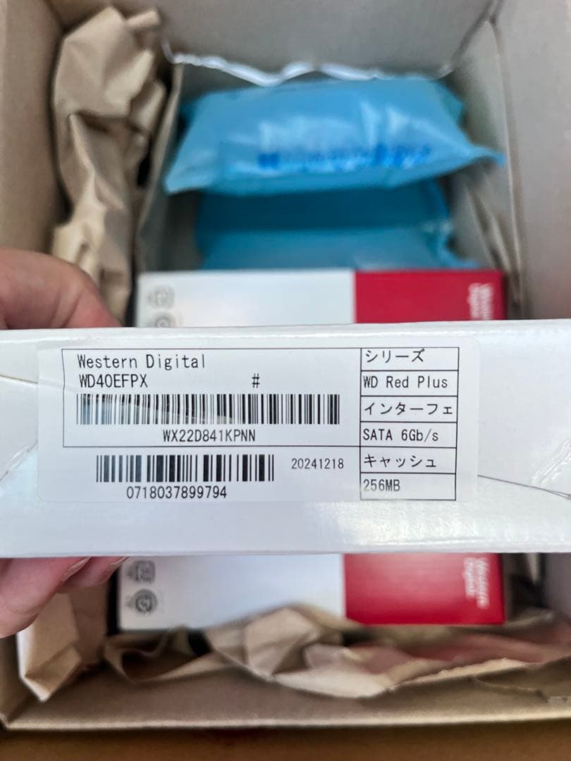 WD Red Plus 3.5インチ HDD WD40EFPX 5本