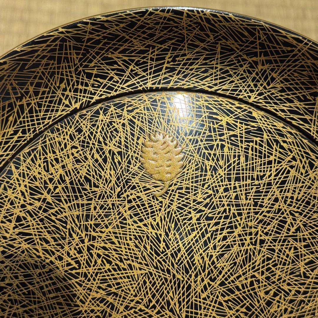 高麗屋謹製 松葉蒔絵 小高月 共箱 菓子器 高杯 美品