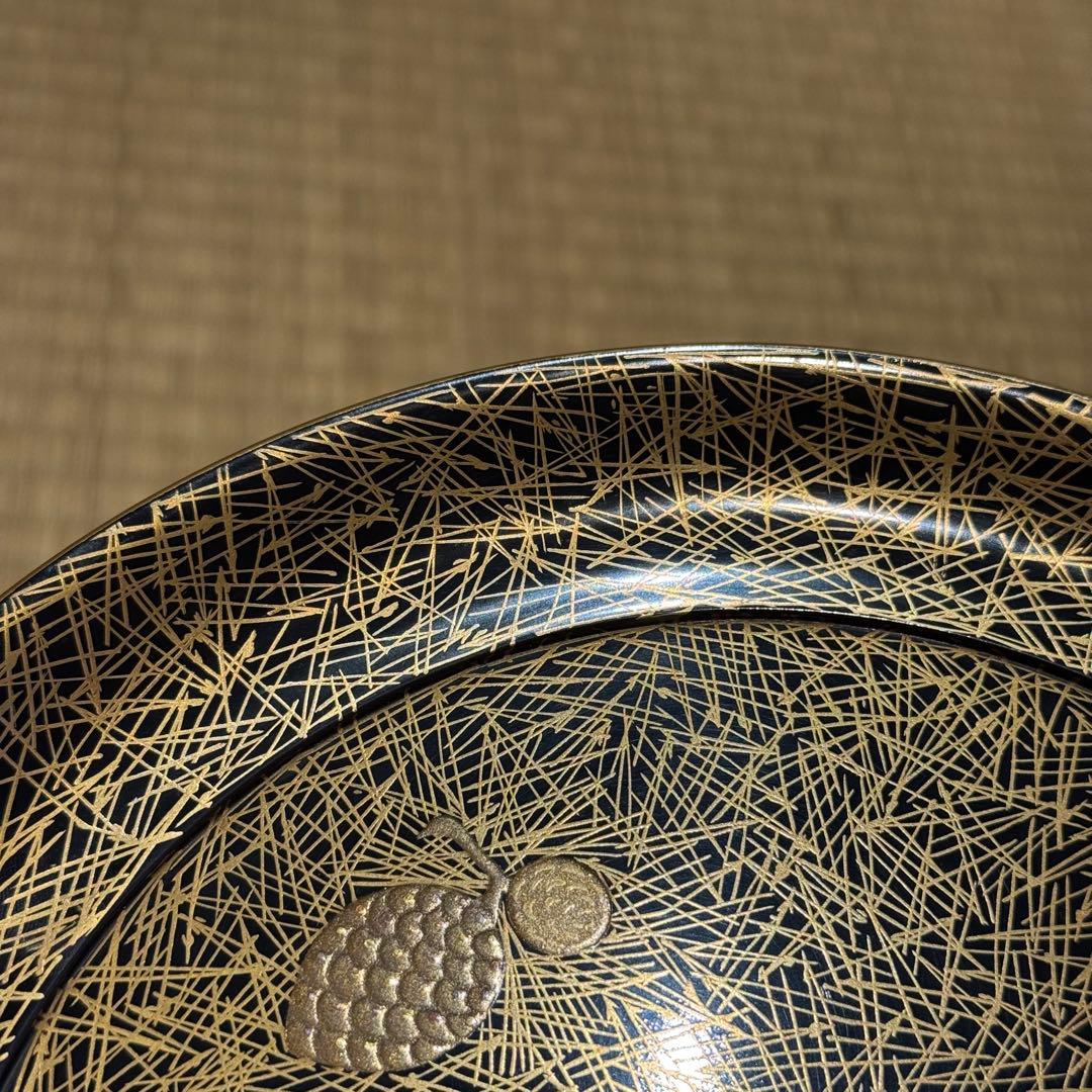 高麗屋謹製 松葉蒔絵 小高月 共箱 菓子器 高杯 美品