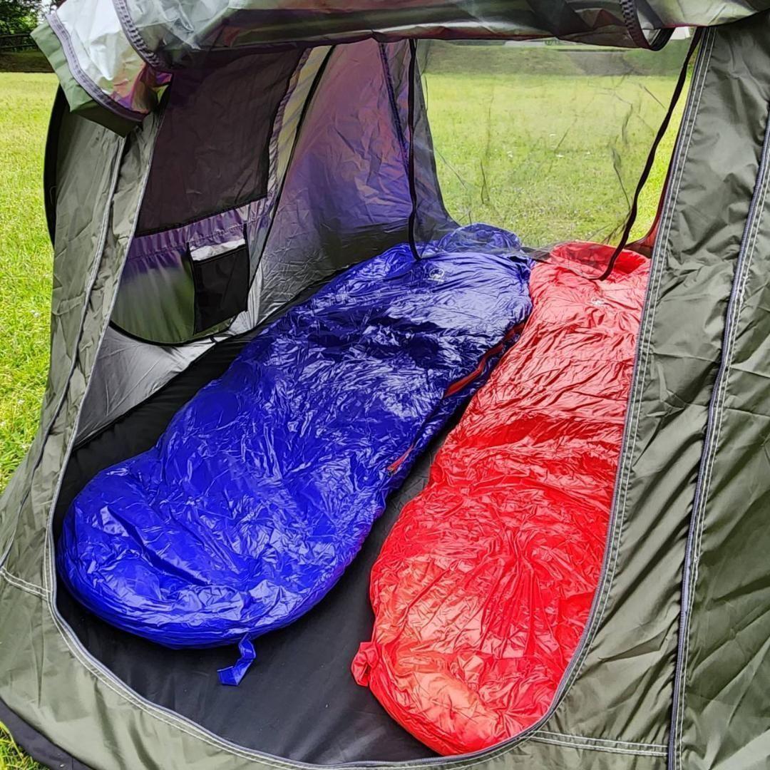 ★SALE★　高級ダウン使用　マミー型　寝袋 ダウンシュラフ　700g　ブルー