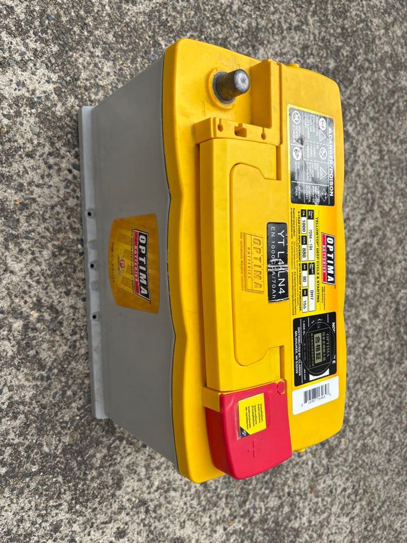 t*n様 JL ラングラー　オプティマ バッテリー イエロートップ YTL4-L