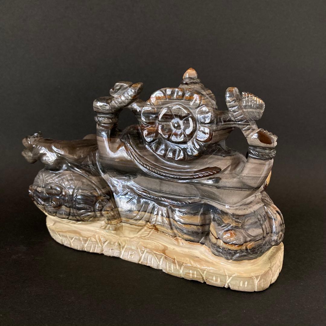 天然石　ガネーシャ　ゼブラジャスパー