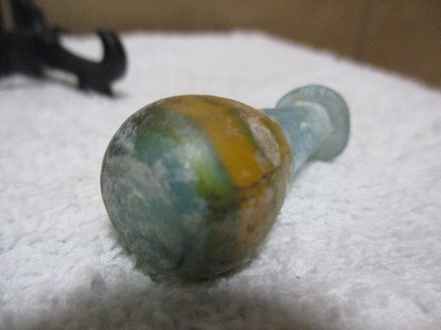 メソポタミア文明　コアガラス　香油瓶　箱付き　Q20-1