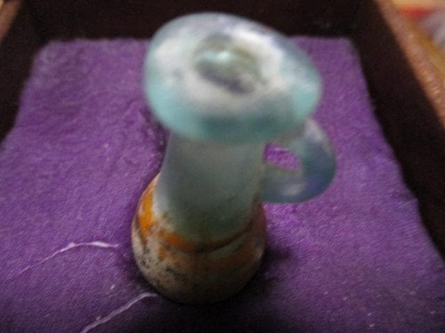 メソポタミア文明　コアガラス　香油瓶　箱付き　Q20-1