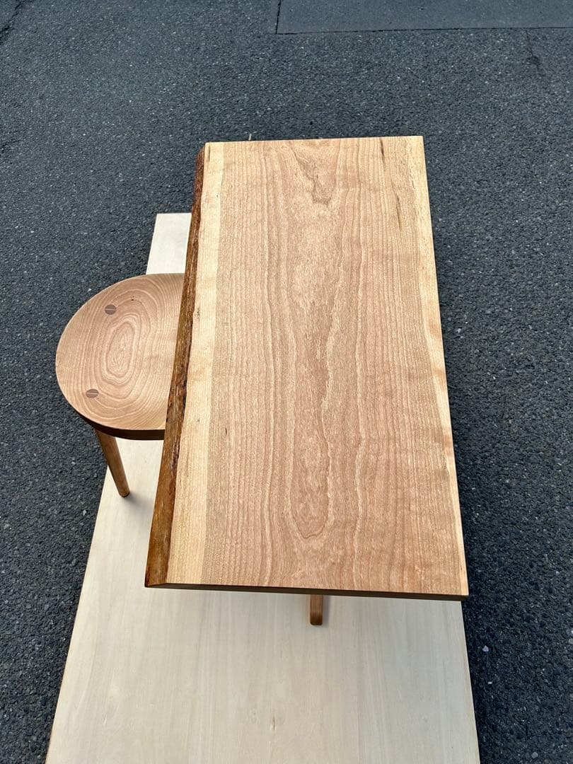 [要コメント] ブラックチェリー　無垢材カウンター　(椅子のみ) 新品未使用