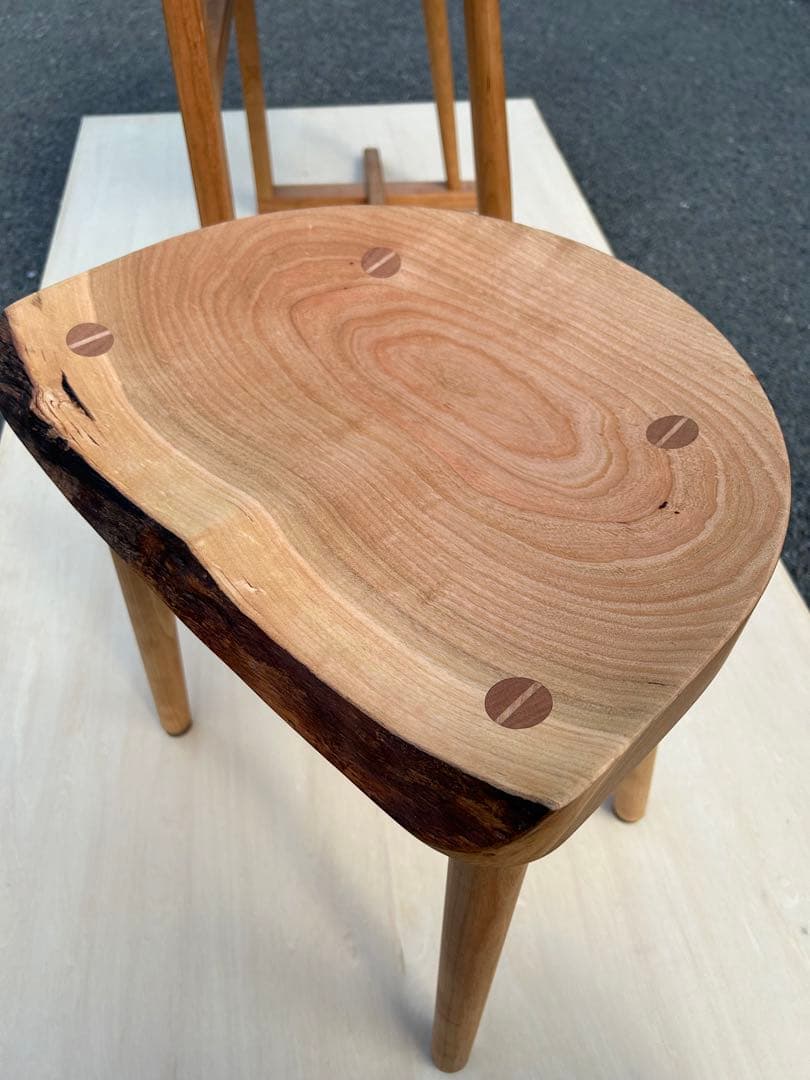 [要コメント] ブラックチェリー　無垢材カウンター　(椅子のみ) 新品未使用