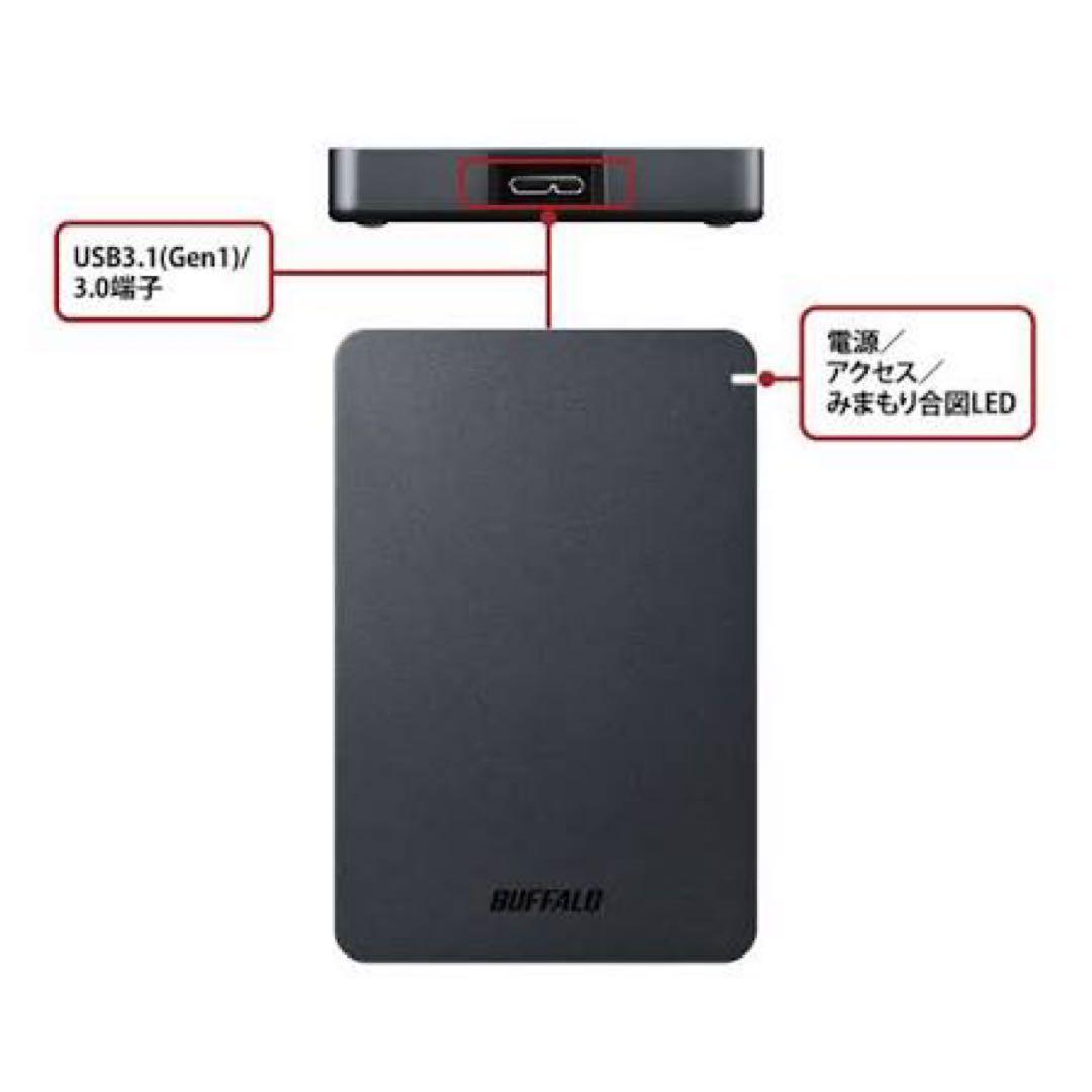 【美品】BUFFALO ポータブルHDD 5TB 耐衝撃 HD-PGF5.0U3
