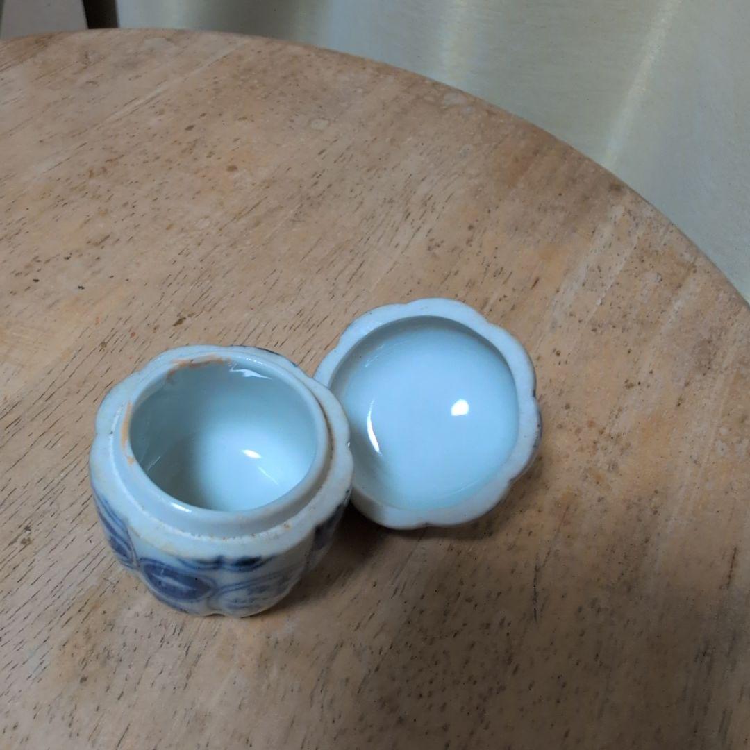 祥瑞 立瓜 香合 青花 染付 香織道具 時代物