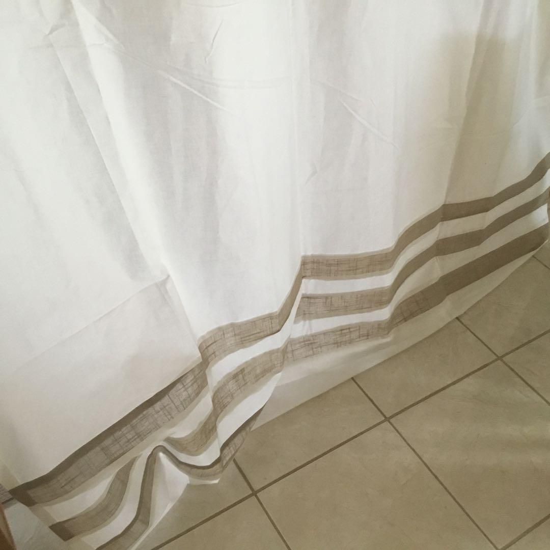 美しいアンティーク刺繍リネンコットンレースカーテン2枚セット