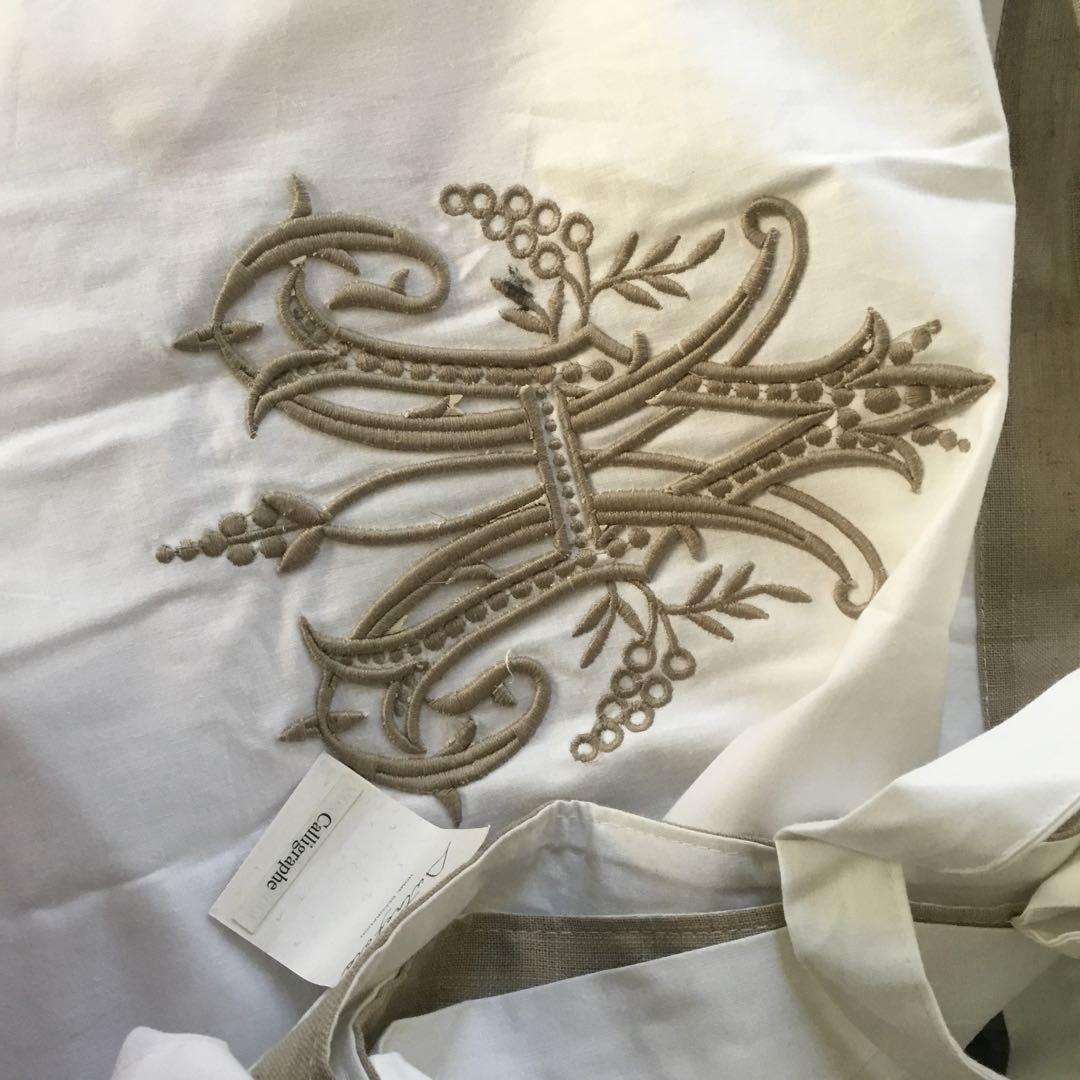 美しいアンティーク刺繍リネンコットンレースカーテン2枚セット