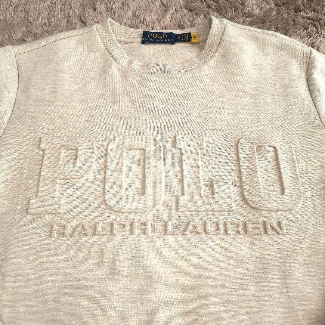 ✨美品 ポロ ラルフローレン エンボスロゴ ベージュ トレーナー XSTP(S)