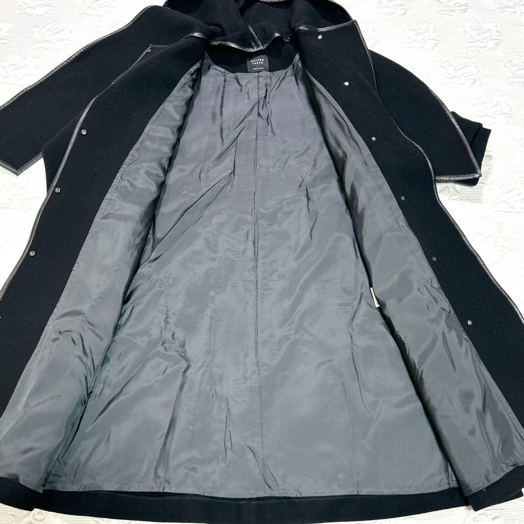 極美品❤︎ UNITED TOKYO ベロアカットテントコート 2way 黒