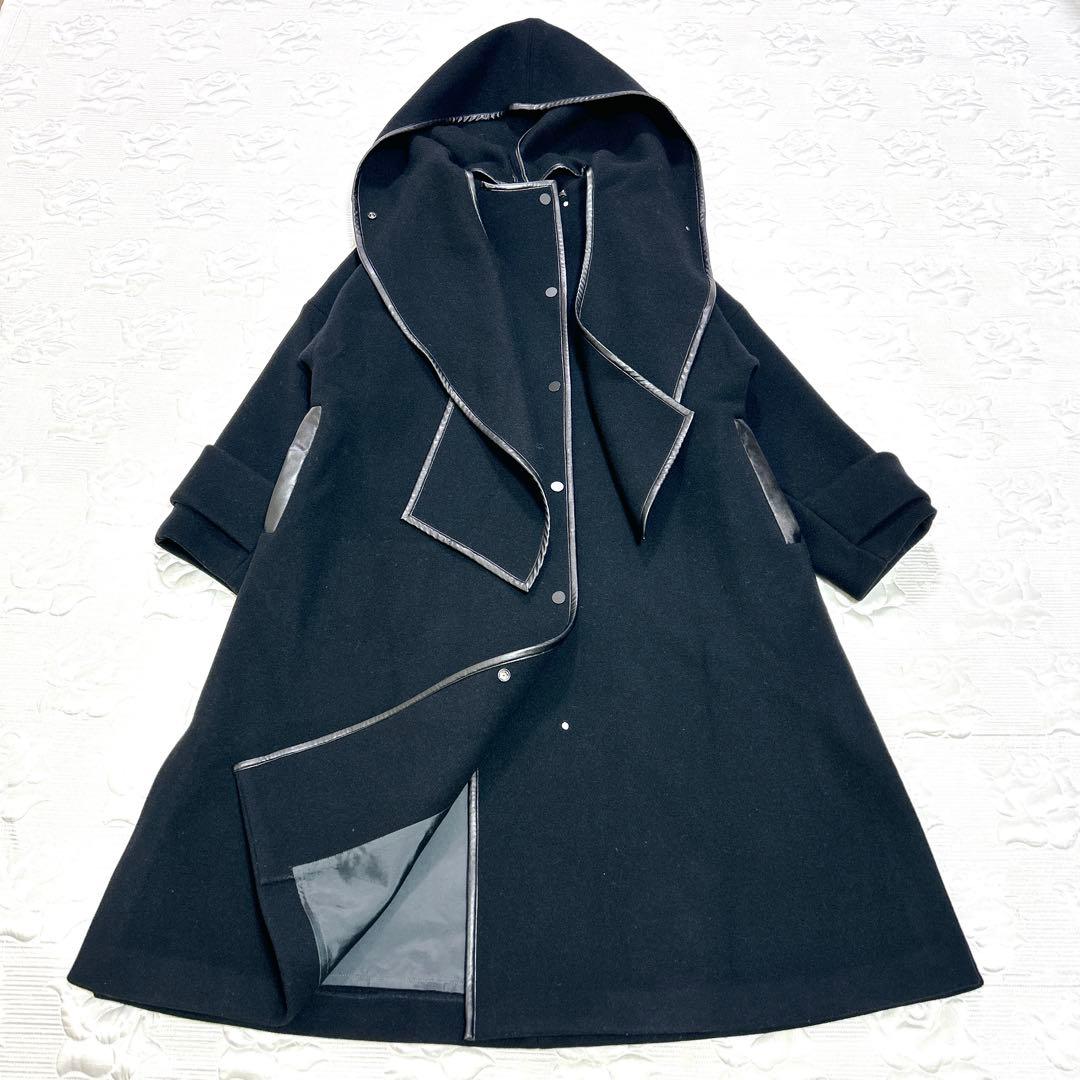 極美品❤︎ UNITED TOKYO ベロアカットテントコート 2way 黒