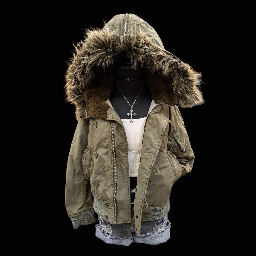 平成ギャル　y2k グランジ　ファー付き　N2B フライトジャケット　ギミック