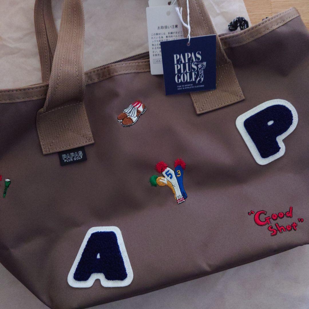 ワッペン　完売モデル　パパス＋　ゴルフ　カートバック　新品　ベージュ