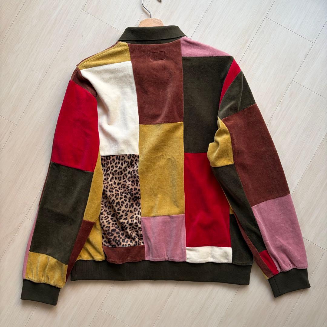 希少Mサイズ supreme patchwork velour L/S POLO