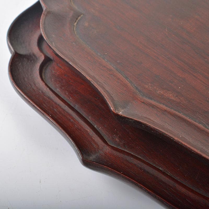 中国　唐木紫檀製　茶托　小皿　五客　V　R6552E