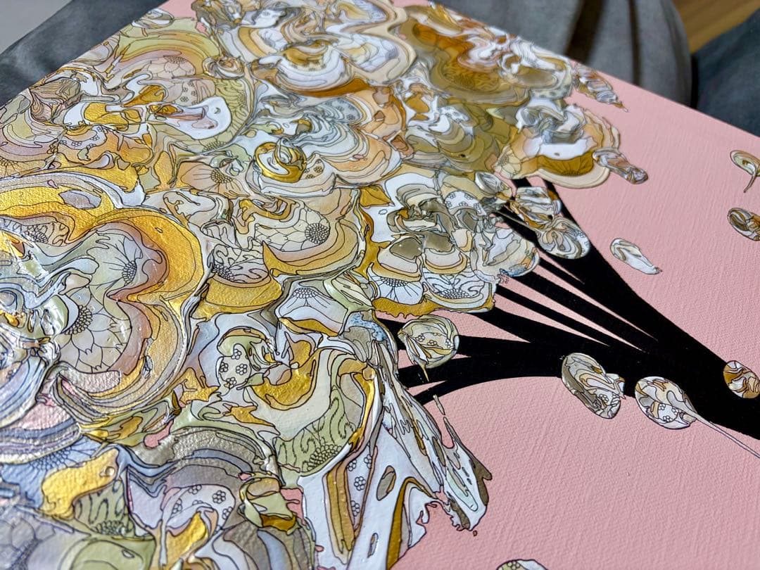 奥田雄太　yuta okuda 絵画　ピンク原画　キャンバス　現代アート　②