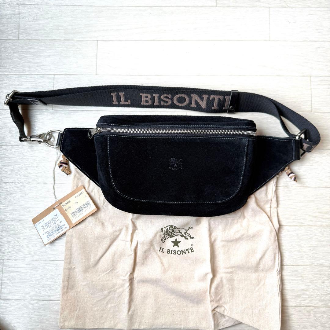 国内正規品 限定 IL BISONTE スエードレザー バムバッグ ボディー