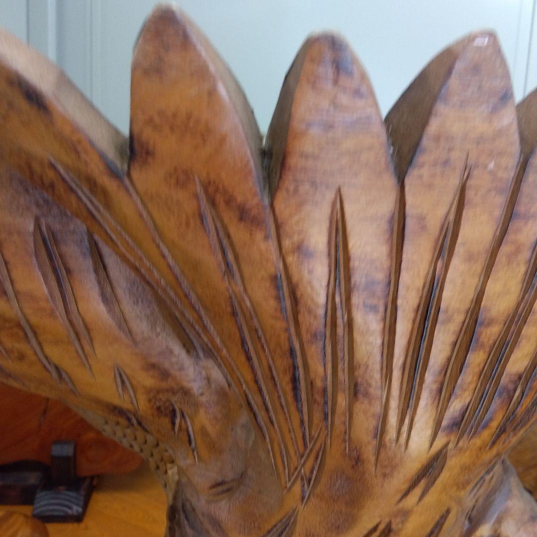 一本木　鷹の置物　オブジェ　レトロ　鷹・松