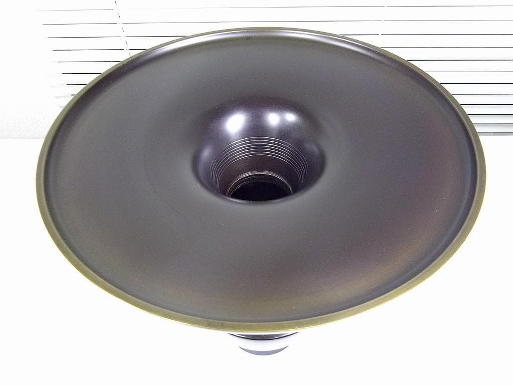 華道 唐銅製薄端 花瓶 双耳遊鐶 花器 立花 広口花瓶 池坊