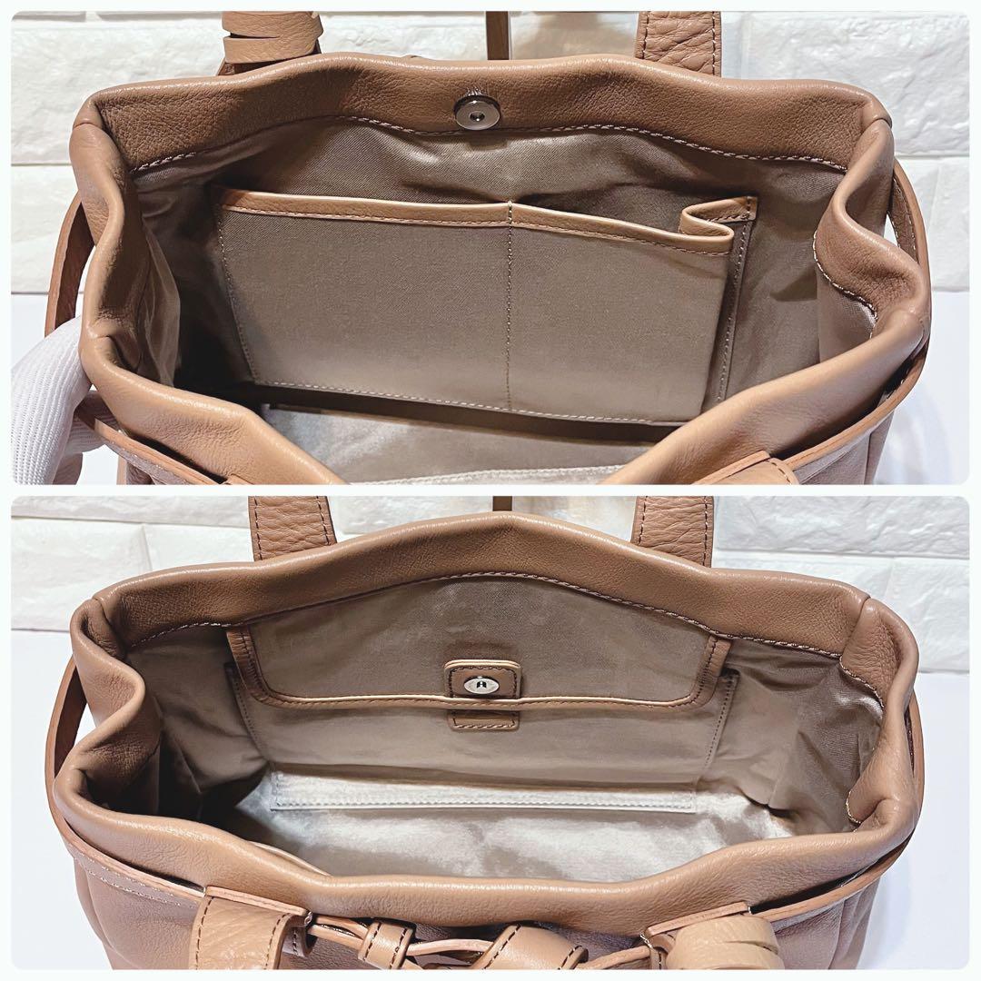 【限定色 美品】土屋鞄 レザー ハンドバッグ ミニトート キャメルベージュ