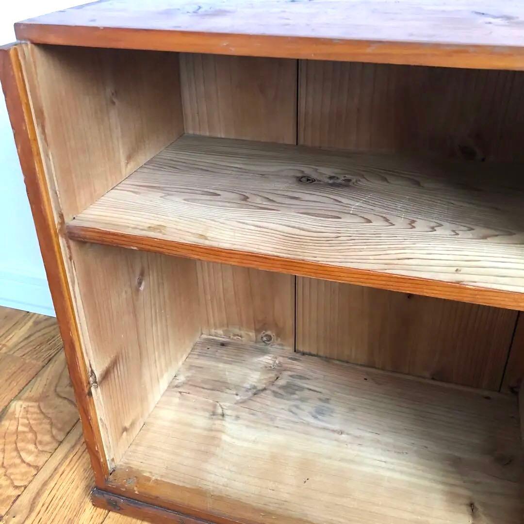 古家具　古道具　ガラス棚　ガラス戸　モールガラス　木枠