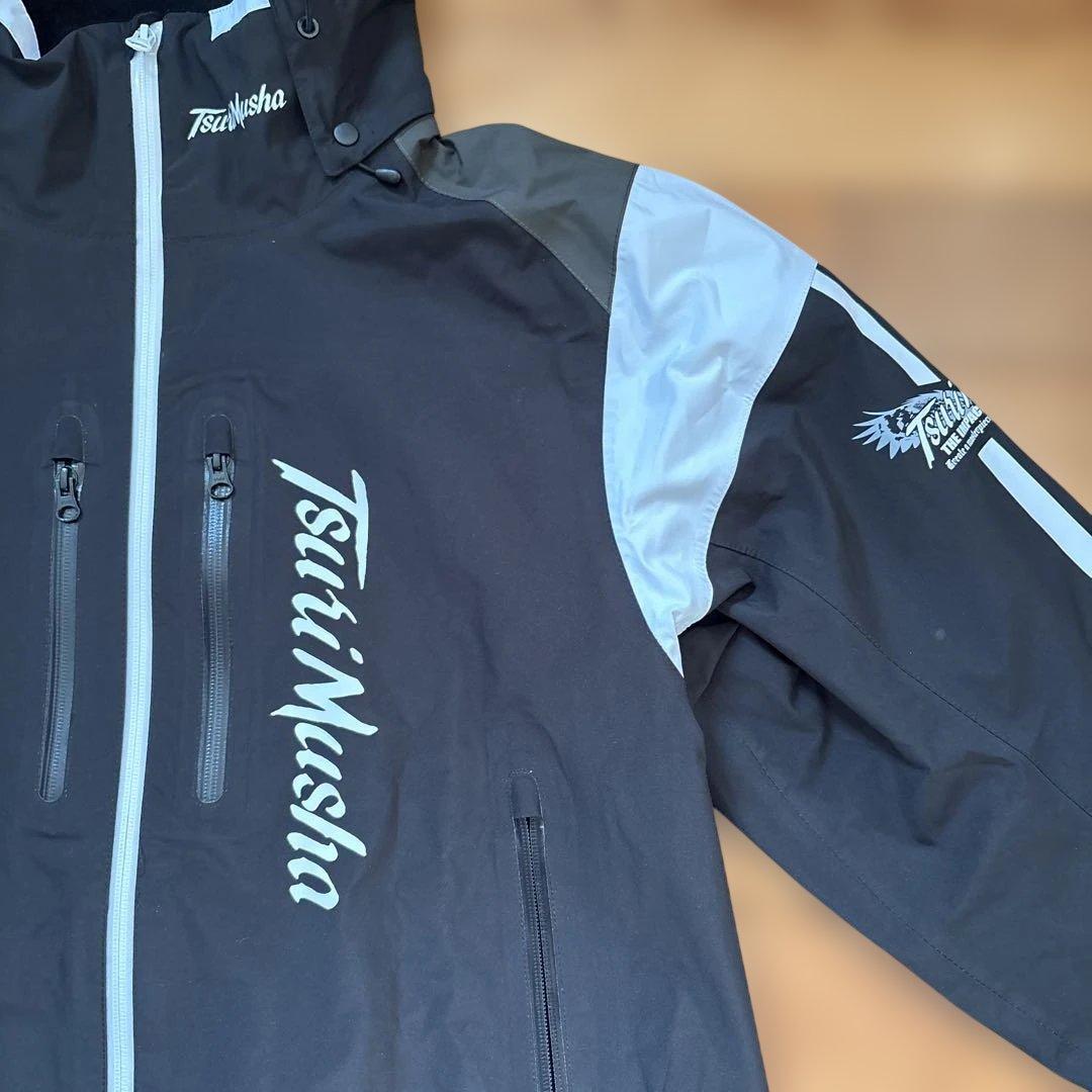 使用感少ない　釣武者　3レイヤー　サプトルストレッチレインスーツ　サンライン