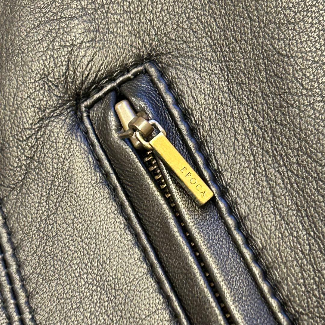 ★未使用★ EPOCA エポカ シングルレザージャケット ラムレザー ラムファー