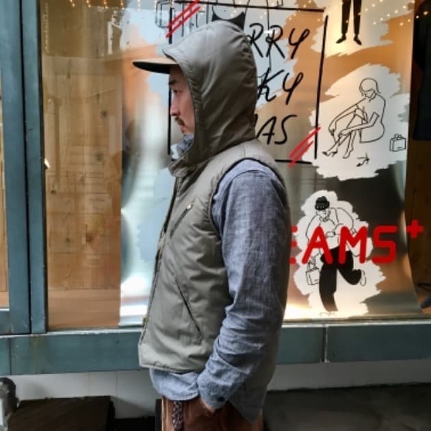 Post Overalls E-Z CRUZ VEST／ウールヘリンボーンベスト