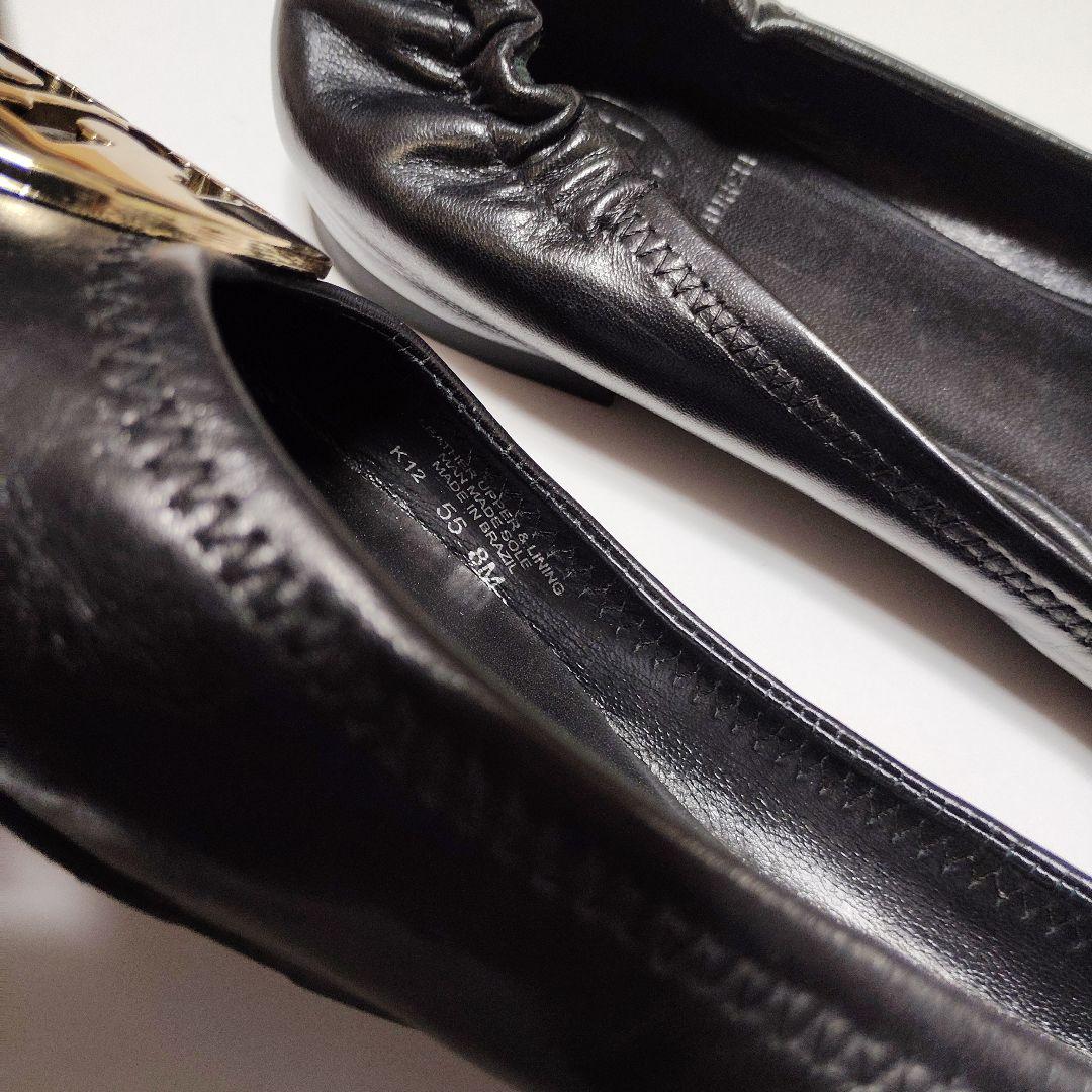トリーバーチ １度履き 美品 黒 フラットシューズ バレエ24.5～25㎝