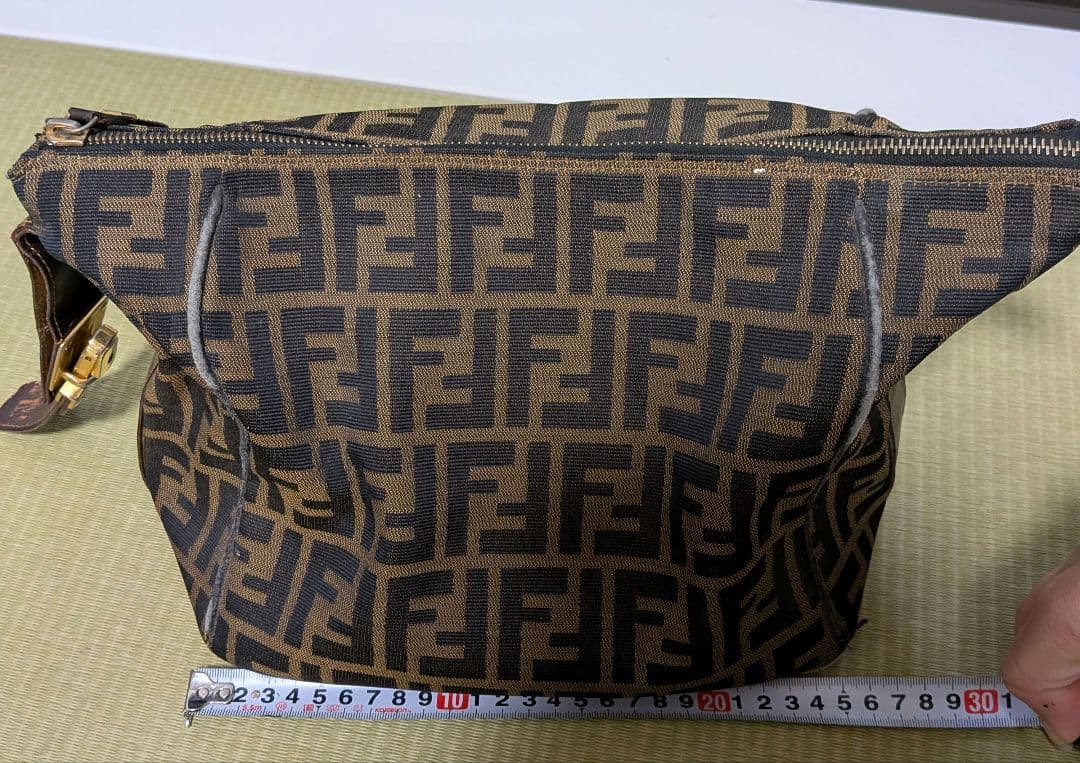 状態難 FENDI フェンディ ズッカ 柄バニティバッグ ブラウン 茶