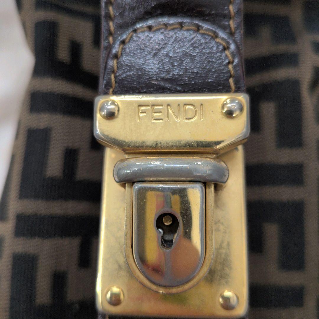 状態難 FENDI フェンディ ズッカ 柄バニティバッグ ブラウン 茶