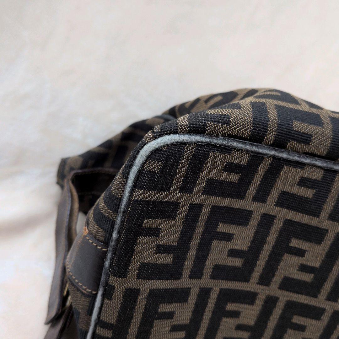 状態難 FENDI フェンディ ズッカ 柄バニティバッグ ブラウン 茶